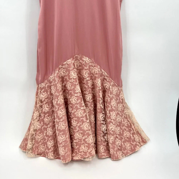 Vintage Satin Laced Mermaid Dress XL - Picture 4 of 10